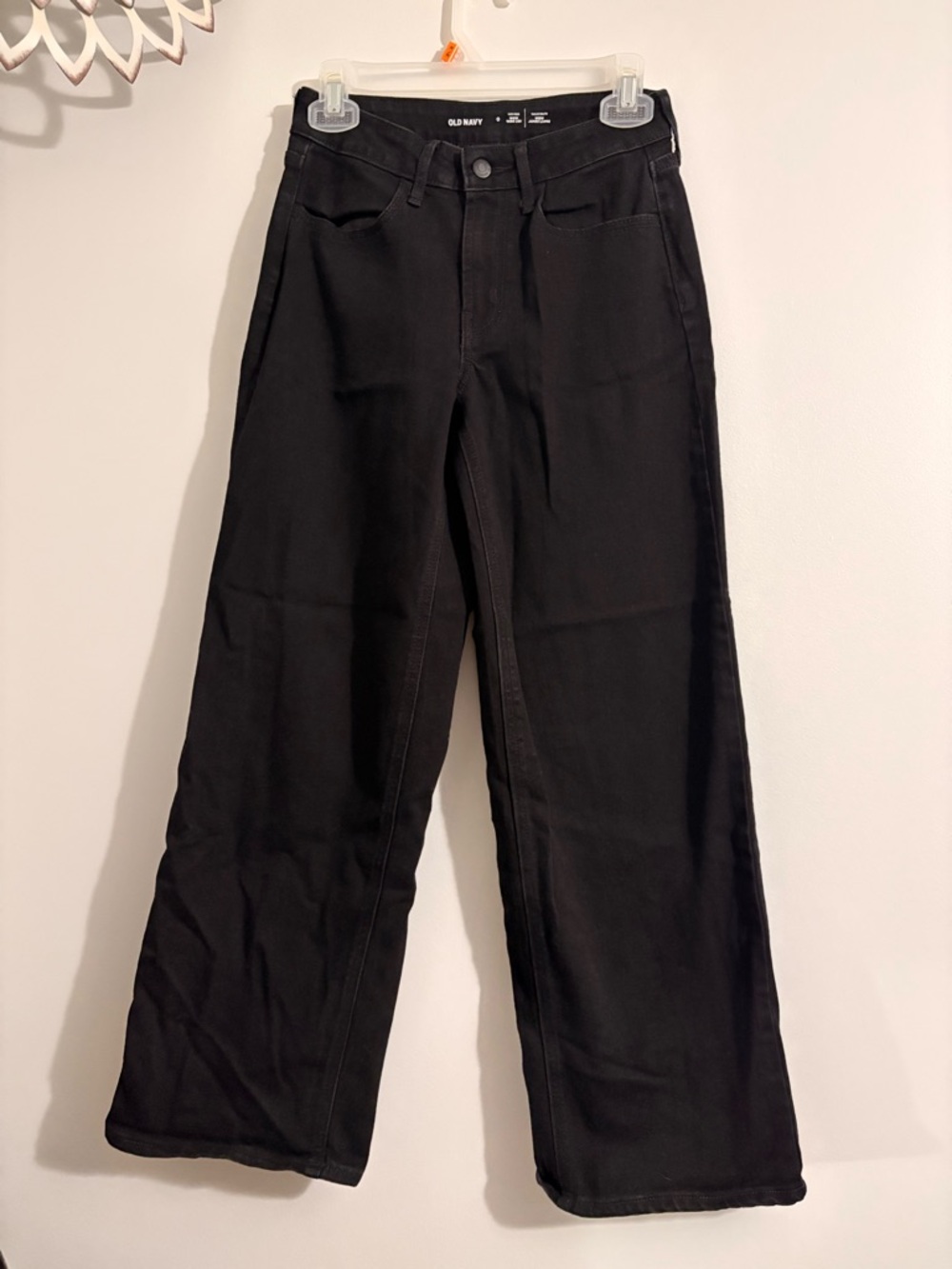 Old Navy Black Wide-Leg High-Rise Jeans